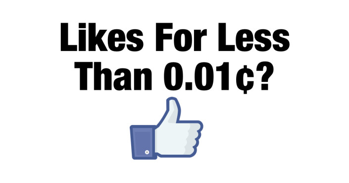 Facebook Likes For Less That 0.01 cent each